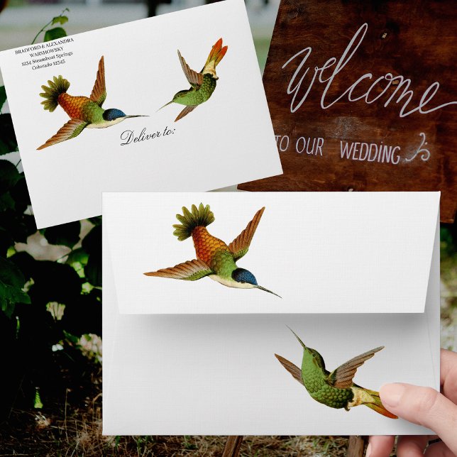 Elegant Wedding Hummingbird wedding invitation Envelope (Creator Uploaded)