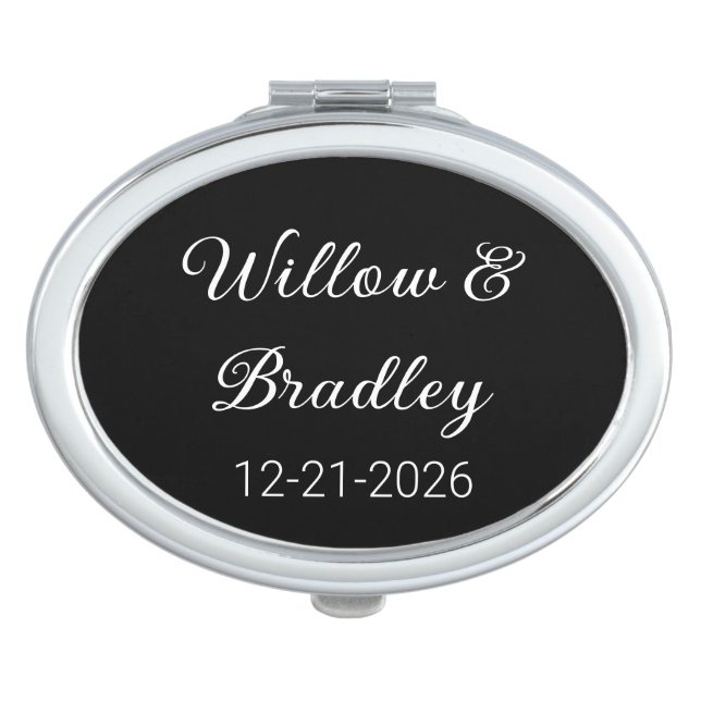 Elegant Wedding in Black & White Compact Mirror (Front)