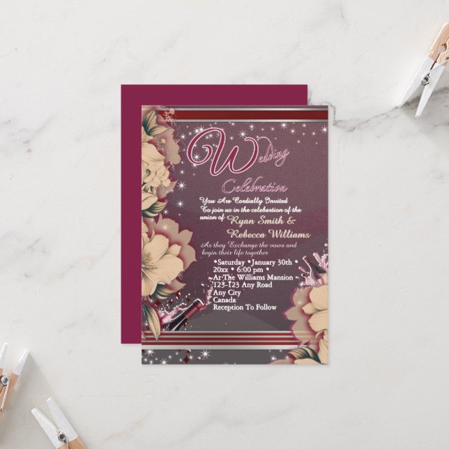 Elegant Wedding Invitation (Front/Back In Situ)