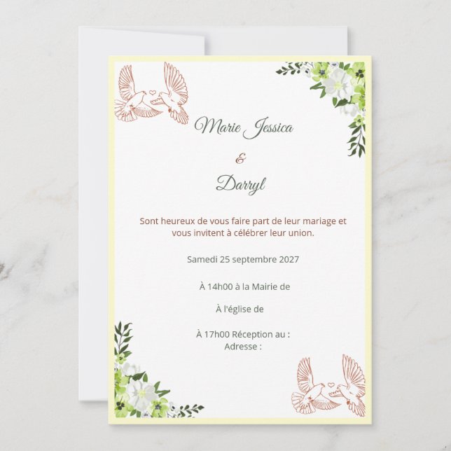 Elegant Wedding Invitation (Front)