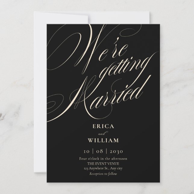 Elegant wedding  invitation (Front)