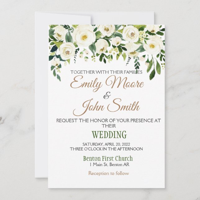 Elegant wedding invitation (Front)