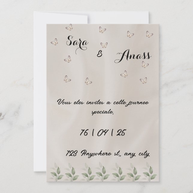 Elegant wedding invitation (Front)