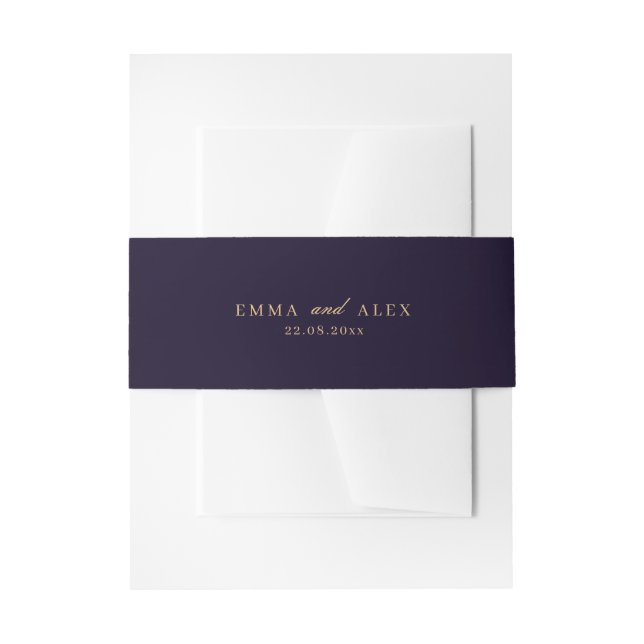 Elegant Wedding Invitation Belly Band (Front Example)