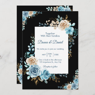 Elegant Wedding Invitation – Black Background with