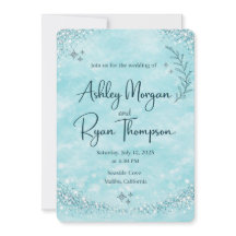 Elegant Wedding Invitation – Blue Sparkle