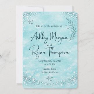 Elegant Wedding Invitation – Blue Sparkle