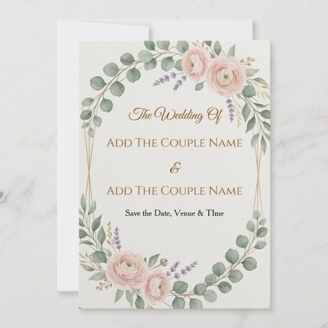 Elegant Wedding Invitation Card (Front)