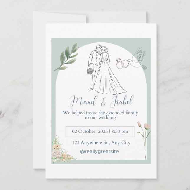 Elegant Wedding Invitation Card (Front)