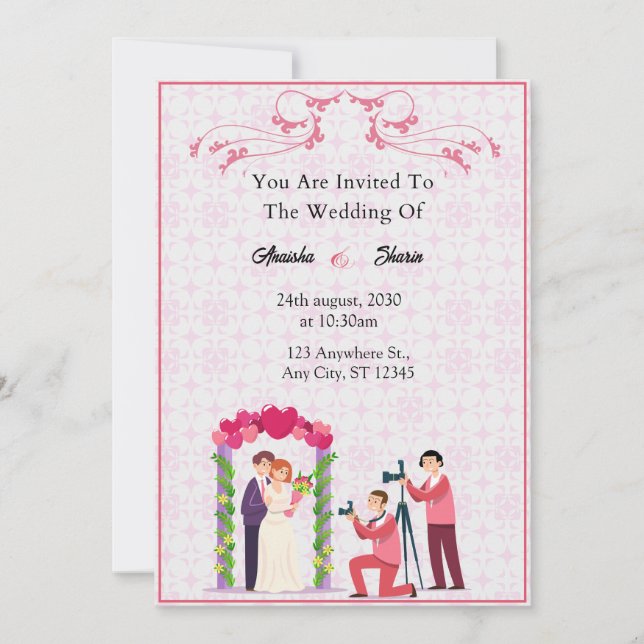 Elegant Wedding Invitation Card (Front)