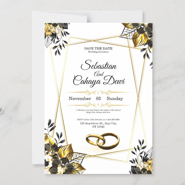 Elegant Wedding Invitation Card (Front)
