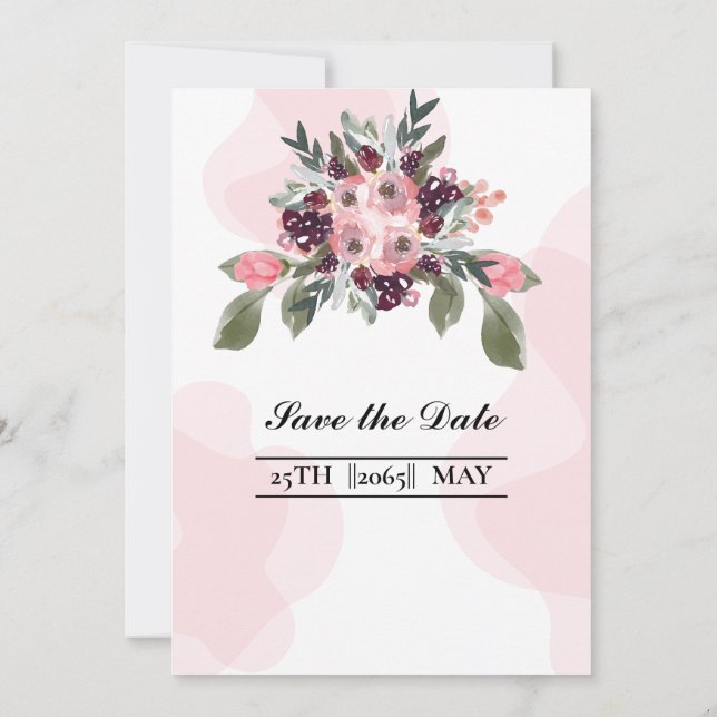 Elegant Wedding Invitation Card Color Design Templ (Back)
