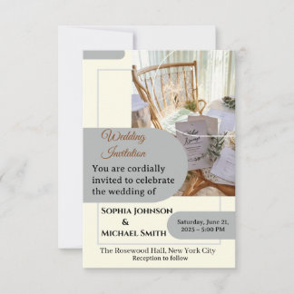 Elegant Wedding Invitation Card – Minimal Botanica