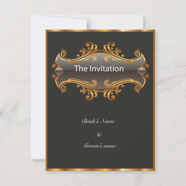 Elegant wedding invitation card royalty design (Front)