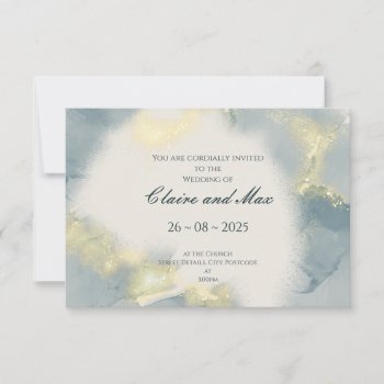 Elegant Wedding Invitation Design With Glitter Eff by Kjpargeter at Zazzle