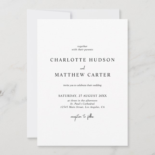 Elegant Wedding Invitation | Details on Back (Front)