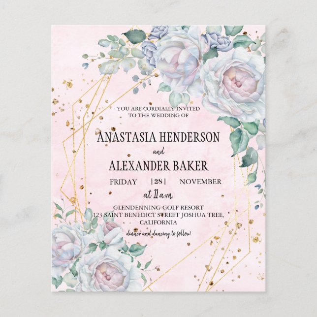 Elegant wedding invitation. Flyer (Front)