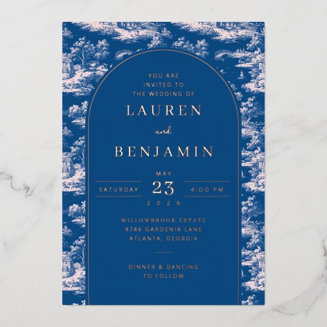 Elegant Wedding Invitation Foil Invitation (Front)