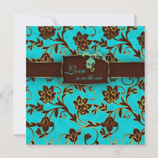 Elegant Wedding Invitation Gold Floral BB 2 (Front)