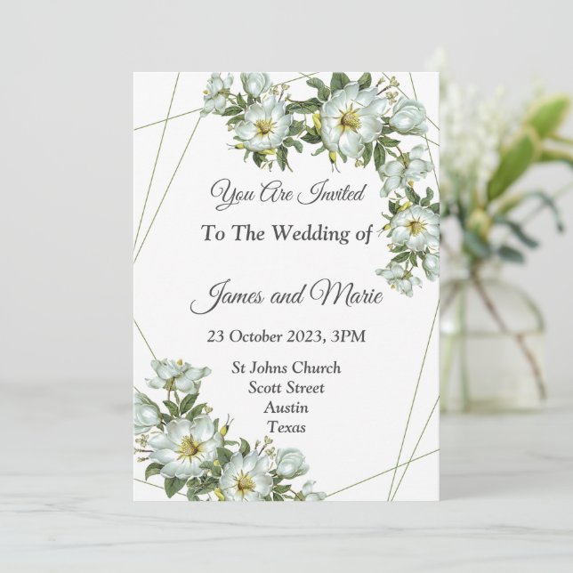 Elegant Wedding Invitation,  Invitation (Standing Front)