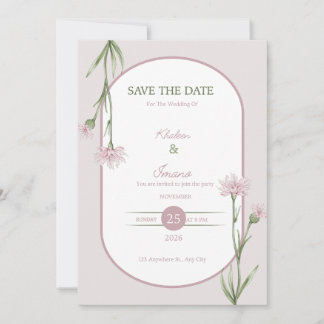 Elegant Wedding Invitation – Modern Minimalist Flo