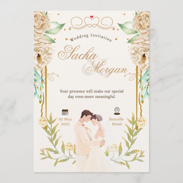 Elegant Wedding Invitation | Modern Romantic  (Front)
