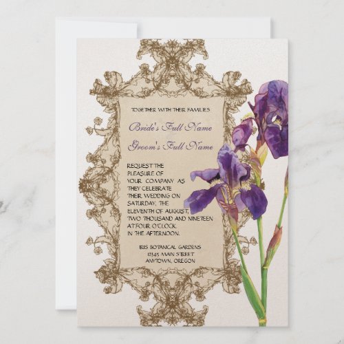 Elegant Wedding Invitation  _ Purple Elegant Iris