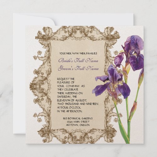 Elegant Wedding Invitation  _ Purple Elegant Iris