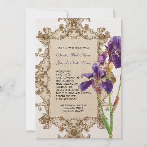 Elegant Wedding Invitation  _ Purple Elegant Iris