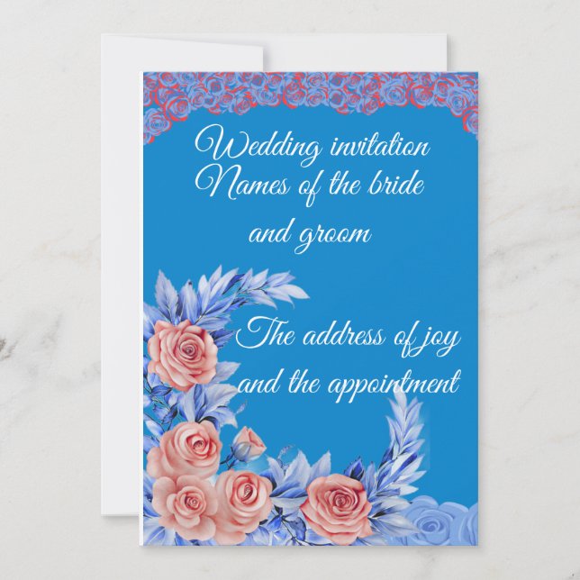 Elegant Wedding Invitation Romantic Floral Style (Front)