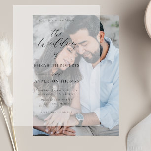 Elegant Wedding Invitation Sheer Overlay Vellum