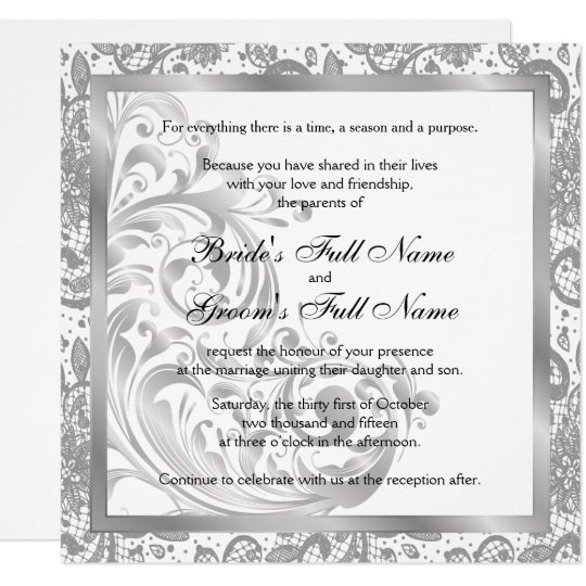 Elegant Wedding Invitation - Silver | Zazzle.com