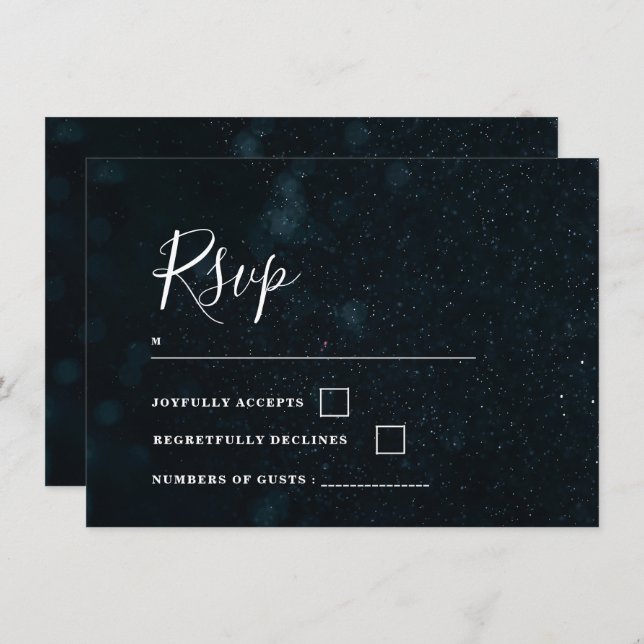 Elegant Wedding Invitation starry night Rsvp Card (Front/Back)