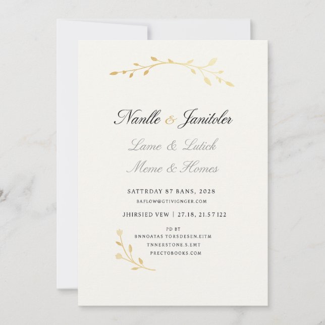 Elegant Wedding Invitation Template (Front)