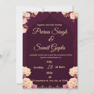 Elegant Wedding Invitation Template - Romantic Flo