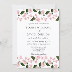 Elegant Wedding Invitation with Bougainvillea