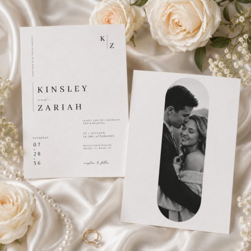 Elegant Wedding Invitation with Photo