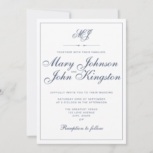 Elegant Wedding Invitation with QR Code