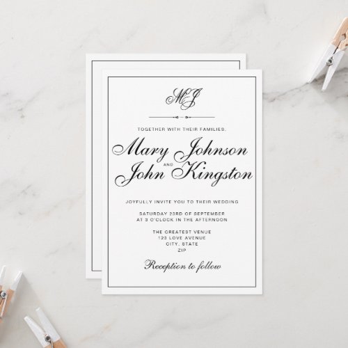 Elegant Wedding Invitation with QR Code