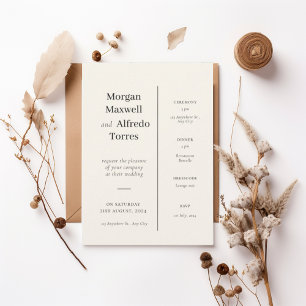 Elegant Wedding Invitation with Timeline Details
