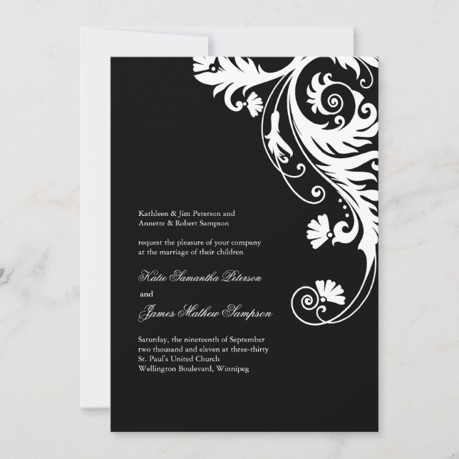 Elegant  Wedding Invitations (Front)