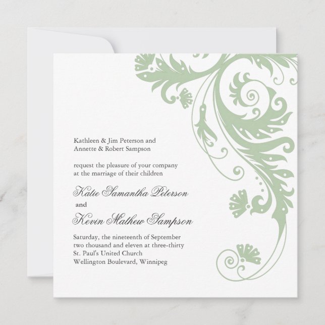 Elegant  Wedding Invitations (Front)