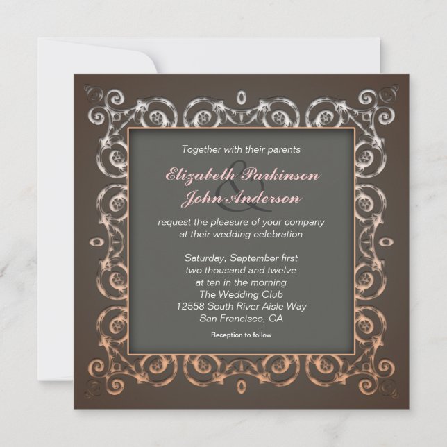 elegant wedding invitations (Front)