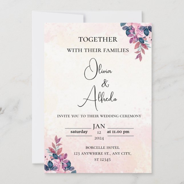 Elegant Wedding Invitations (Front)