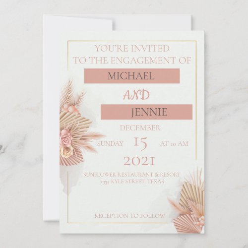 Elegant wedding invitations decorated with flowers