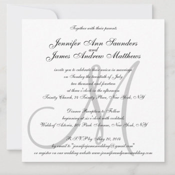Elegant Wedding Invitations Monogram Initial Names by monogramgallery at Zazzle