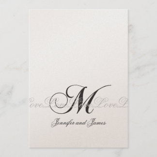 Elegant Wedding Invitations Monogram M Love