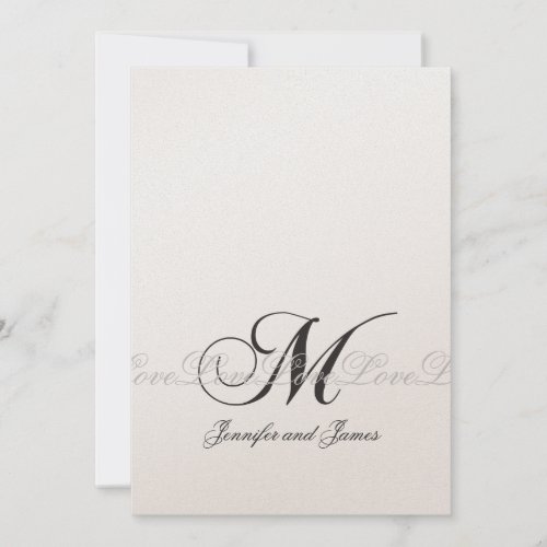Elegant Wedding Invitations Monogram M Love