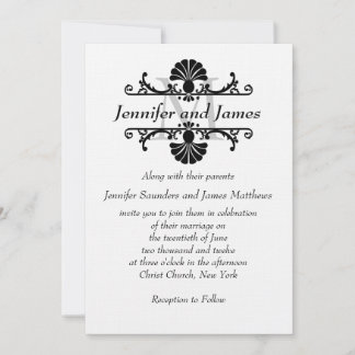 Elegant Wedding Invitations with Monogram Swirls