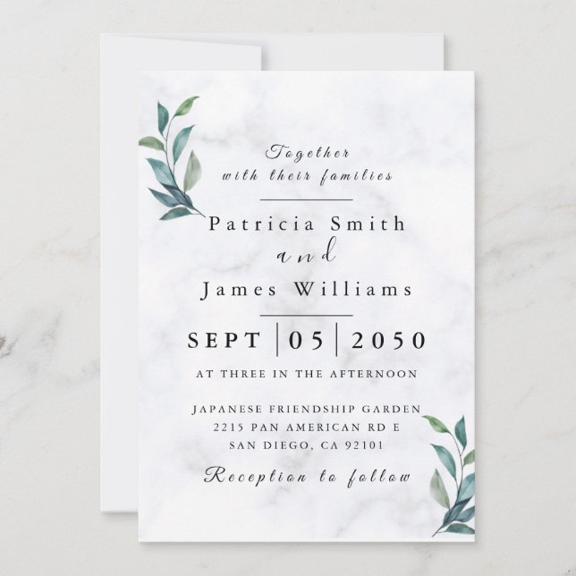  Elegant Wedding Invite - Rustic Wedding  (Front)